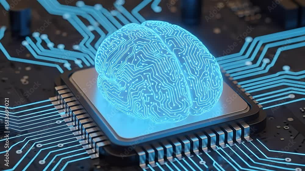 Aufkleber digital brain circuitry artificial intelligence data concept