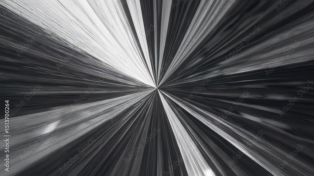 Poster dynamic geometric pattern transformation in futuristic monochrome abstract animation