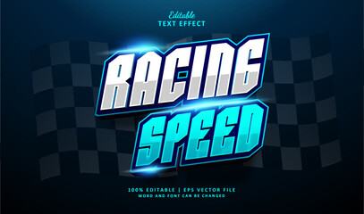 Racing Speed Editable Text Effect Style 3d Futuristic Glow Light