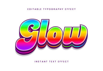 Red And Purple Glow Rainbow Font Bold Colorful Fun 3D Text Effect