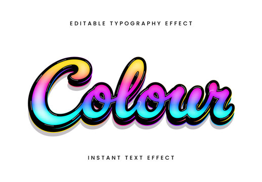 Pink And Blue Script Glossy Font Colorful Gradient Text Effect