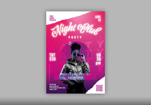 Pink And White Nightclub Party DJ Event Flyer Pink And White Nightclub Party DJ Event Flyer Template



