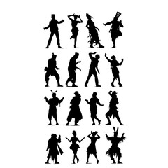 Obraz premium Elegant Family Portraits - Timeless Black Silhouette Art