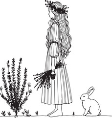 hand drawn vector illustration of an angel