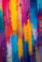 Vibrant Abstract Colorful Paint Strokes Background in Rainbow Hues