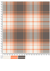 Detailed Plaid Fabric Swatch with Peach and Gray Tones for Textile Design
