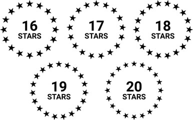 Circle Stars Pattern with 16 17 18 19 20 Ring Formation Illustration