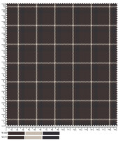 Detailed Fabric Swatch of a Brown and Beige Plaid Pattern with Ruler Markings for Textile Design