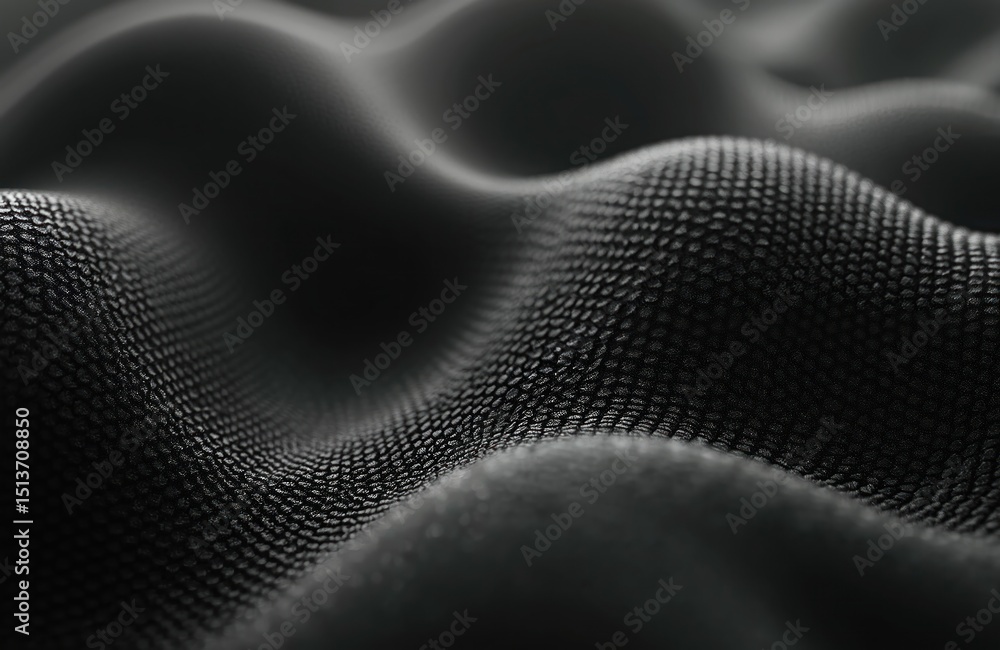 Poster abstract black carbon fiber pattern with soft waves and dot texture. dark grey futuristic background