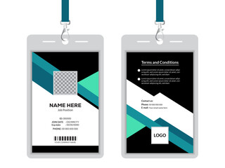 ID Card Design with Teal and Black Accents