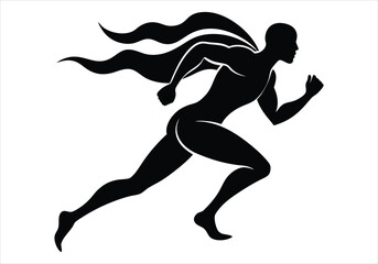 a runner s silhouette in motion  fluid and dynamic 
