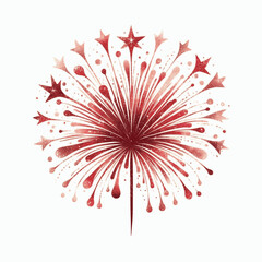 Crimson Burst firework red isolated watercolor vector illustration svg