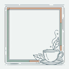Tea cup illustration with square frame