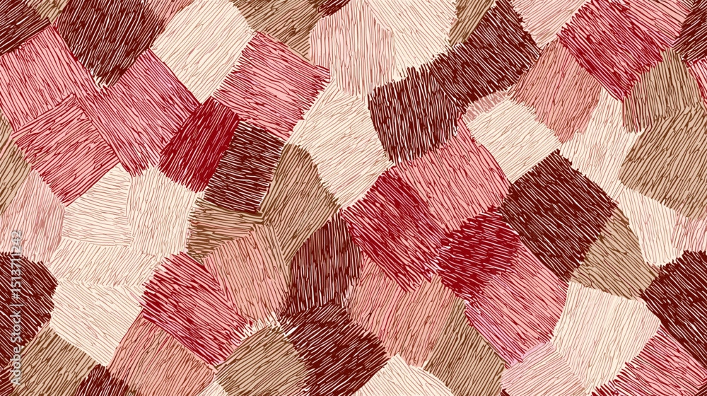 Aufkleber abstract repeating pattern of textured blocks in warm colors