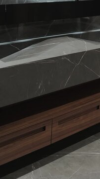  Elegant Modern Bathroom Sink featuring a beautifully crafted Wooden Vanity design. Vertical video