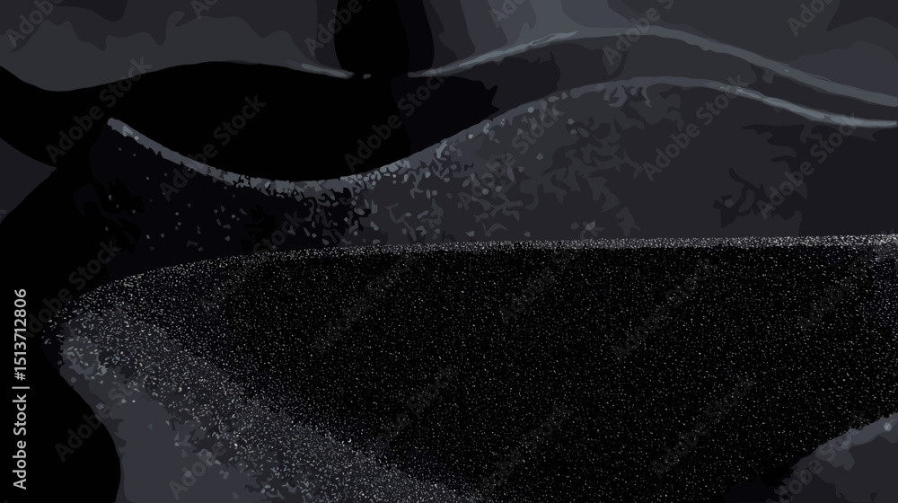 Poster abstract textured background with black foam rubber curves