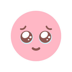 うるうるした涙目で微笑んでいるかわいい顔の絵文字 - お願い･甘える、好き･尊い･嬉しい感情の素材