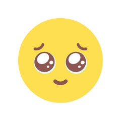 うるうるした涙目で微笑んでいるかわいい顔の絵文字 - お願い･甘える、好き･尊い･嬉しい感情の素材