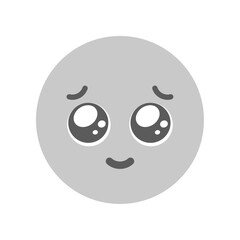 うるうるした涙目で微笑んでいるかわいい顔の絵文字 - お願い･甘える、好き･尊い･嬉しい感情の素材