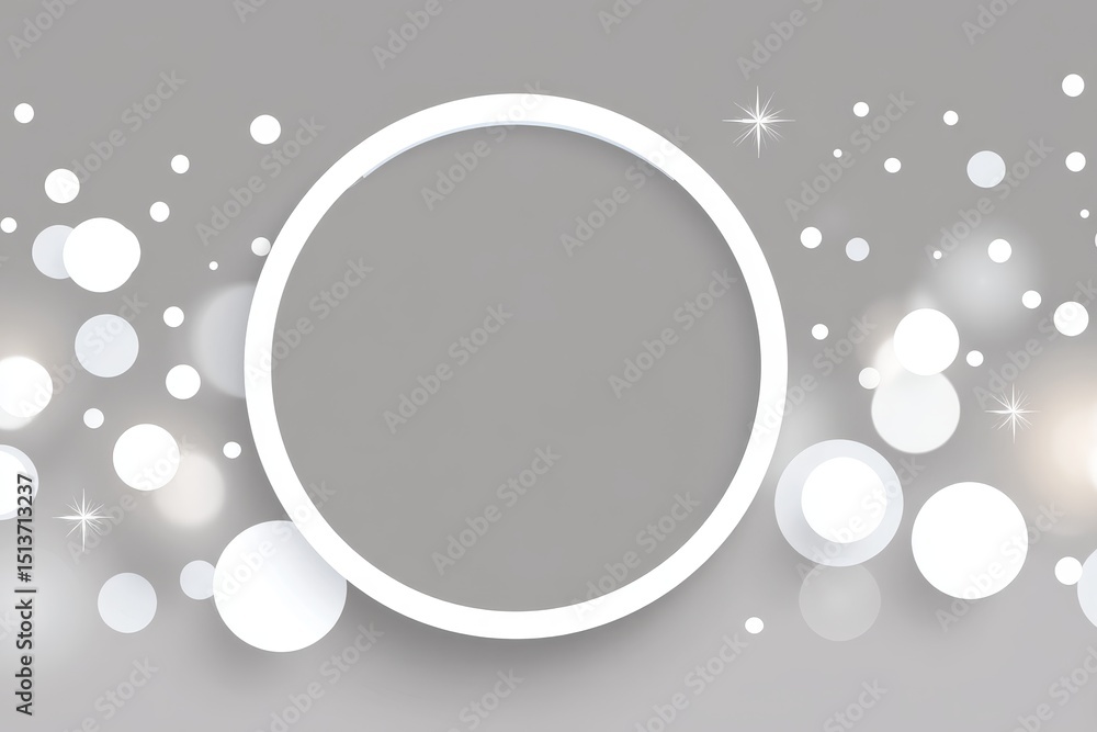 Poster elegant gray and white circle background - a simple elegant design featuring a large white circle on