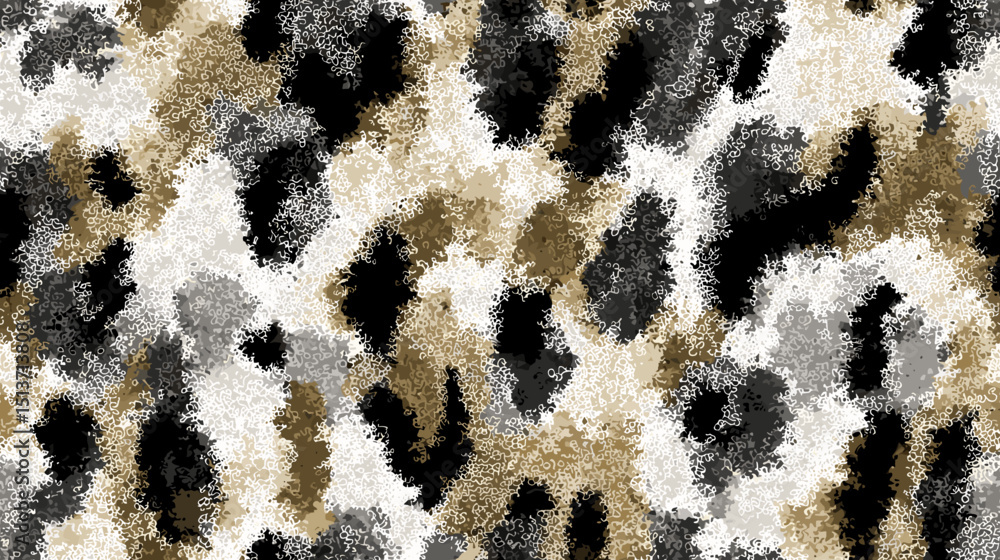 Aufkleber abstract leopard print pattern in earthy tones and black