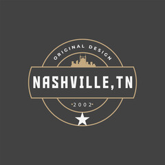 Fun vector design of Nashville city silhouette suitable for stickers or prints	