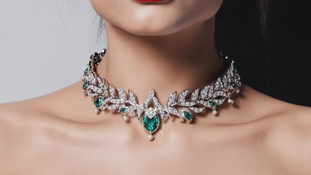  Elegant Jewelry on Woman's Neck and Collarbone