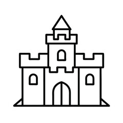 Sandcastle Icon with Tower and Battlements
