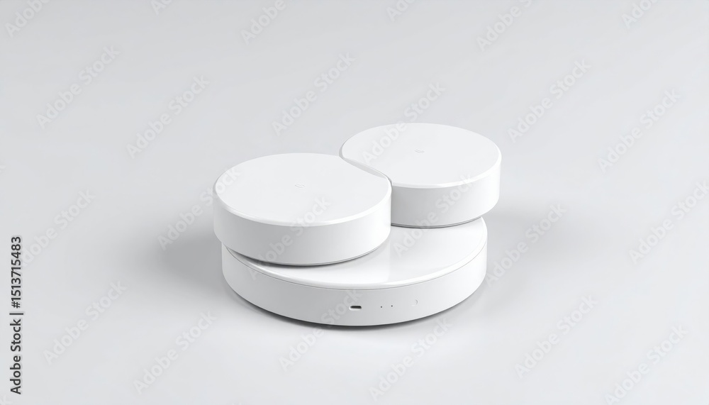 Poster white circular stacked display platform