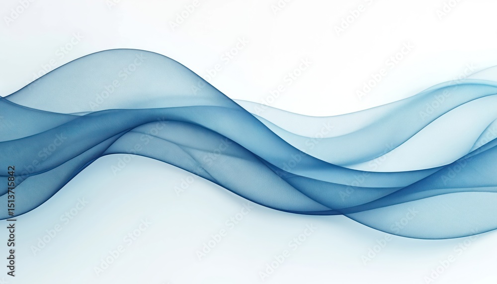 Poster abstract blue wave pattern on white background. dynamic fluid design, soft gradient colors. modern d