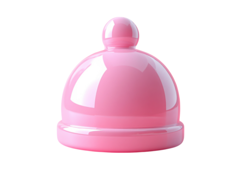 A pink dome shaped object with a white background