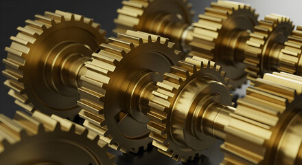 Golden Gear Mechanism - Interlocking Gears
