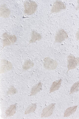 White sa mulberry paper texture with dry bohhi tree leaf  on background