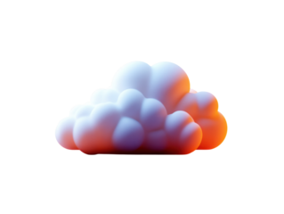 A large cloud with a red and orange hue