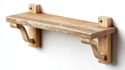 Rustic Wooden Wall Shelf with Corbels - Charming rustic wooden shelf perfect for displaying decor or storing small items. Features elegant corbel supports