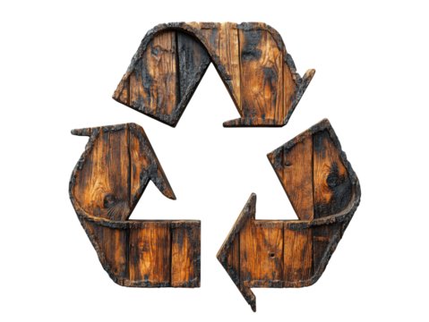 A wooden circle with arrows pointing in different directions - Powered by Adobe