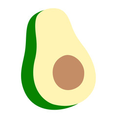 vector illustration of an avocado. Avocado flat icon.