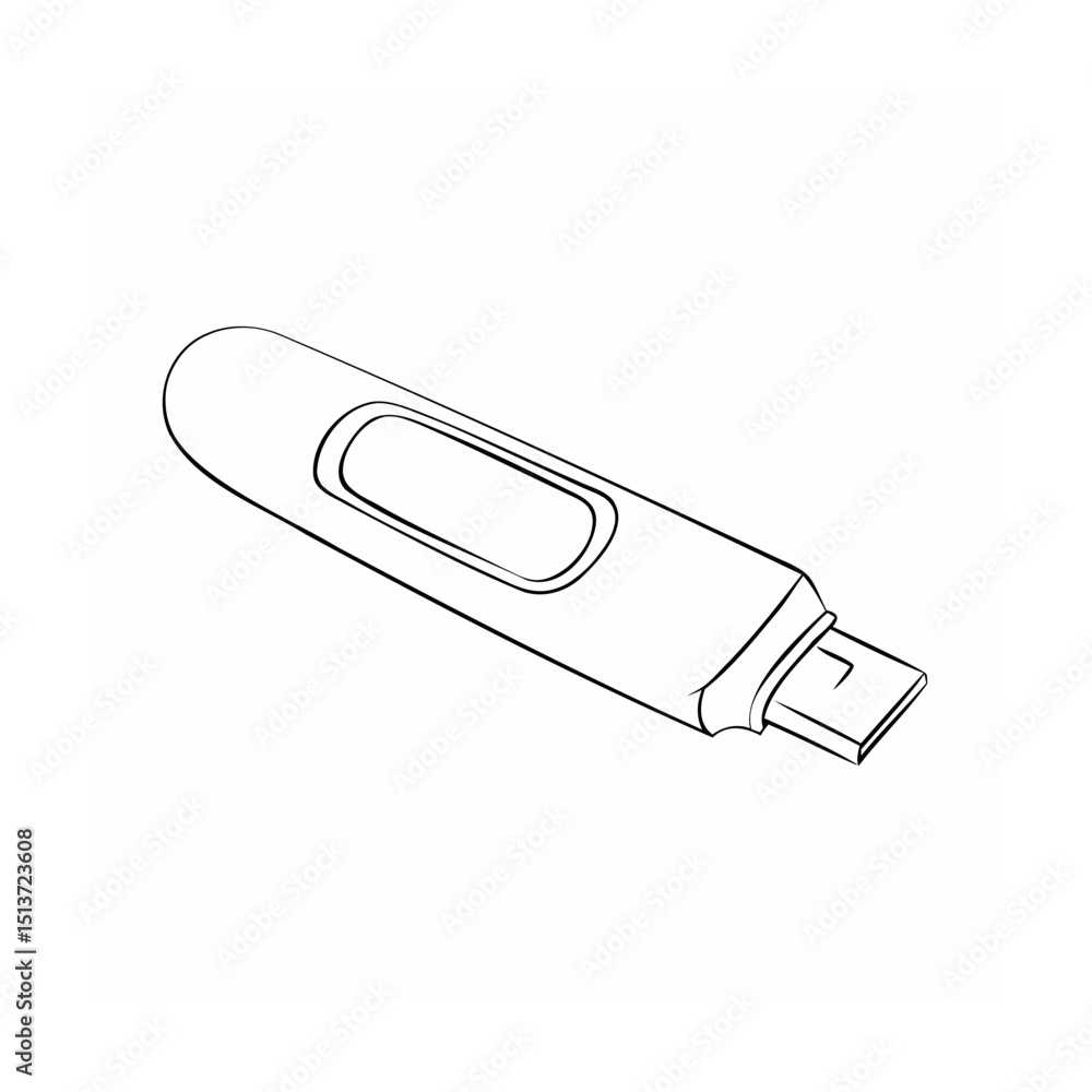 Aufkleber simple outline illustration of a usb flash drive suitable for technology and data storage concepts