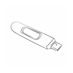 Simple outline illustration of a usb flash drive suitable for technology and data storage concepts