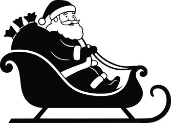 Silhouette of santa claus in sleigh capturing christmas magic and seasonal cheer
