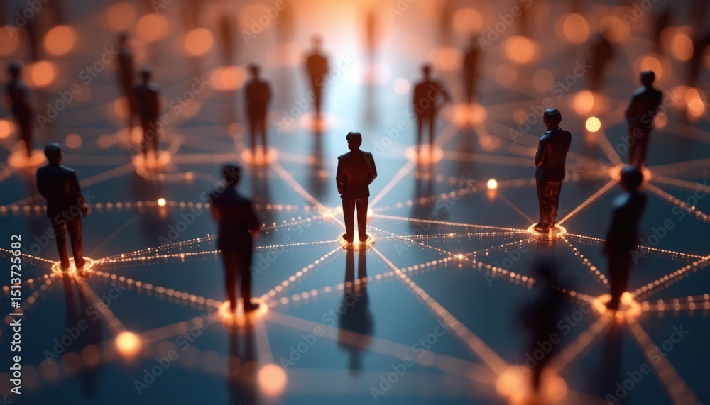 Poster abstract illustration represents interconnected business contacts corporate relationships. professio
