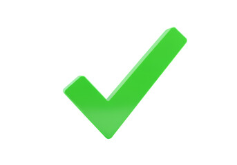 Green Check Mark isolated on transparent baackground