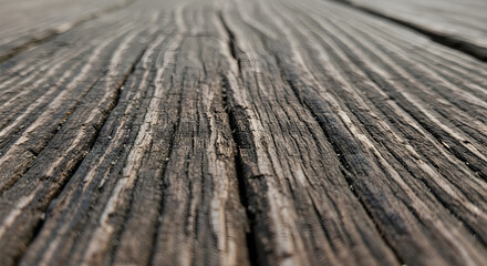Close up of weathered wooden planks with natural texture.