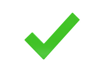 Affirmative Symbol A Vibrant Green Checkmark isolated on transparent baackground