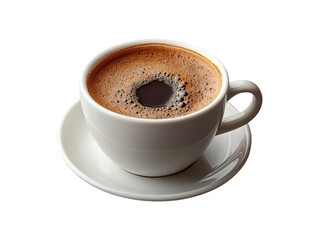 Fototapeta premium A white coffee cup with a hole in the middle of it