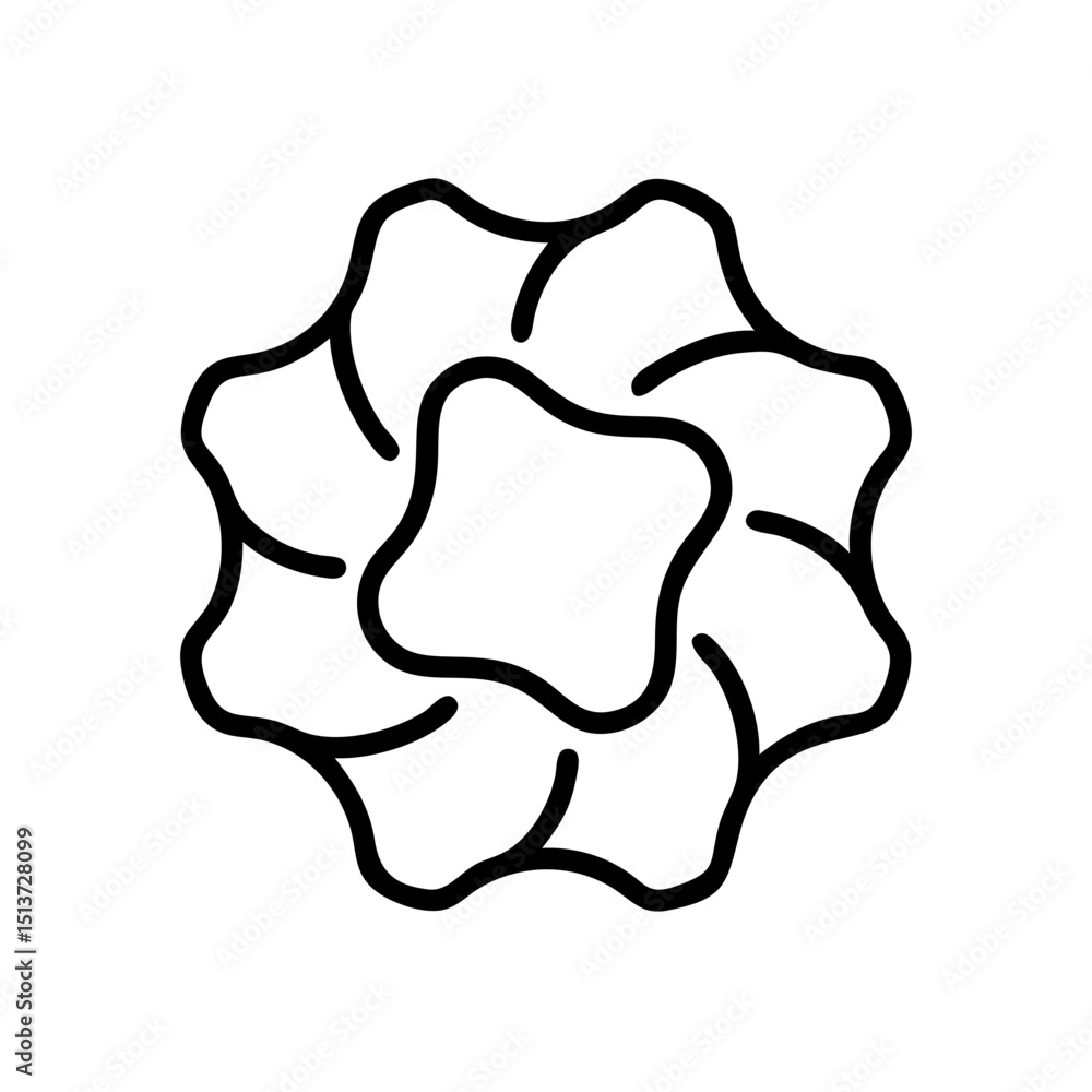 Poster dense soft edged floral shape icon on transparent background for web and graphic design