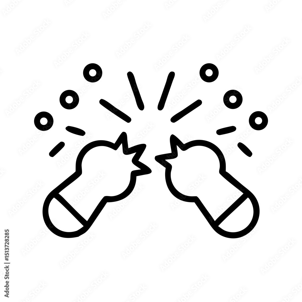 Poster dual bubble explosion burst icon on transparent background for web and graphic design