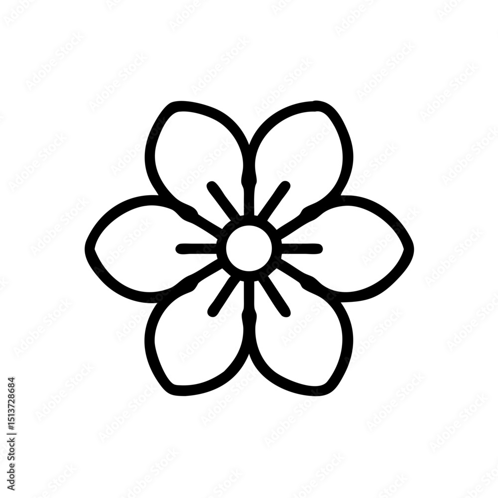 Poster flower with grouped round petals icon on transparent background for web and graphic design