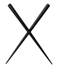 Fototapeta premium Elegant Crossed Black Chopsticks in Minimalist Style Perfect for Asian Cuisine and Dining Experience, Isolated on Transparent and White Background
