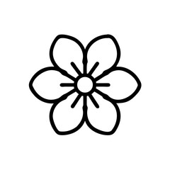 Flower with grouped round petals icon on transparent background for web and graphic design